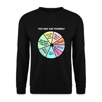 Une fois dans une vie, vous pouvez vous demander - Sweat-shirt Unisexe - noir - Devant - Alina (178cm) & Michal (187cm)