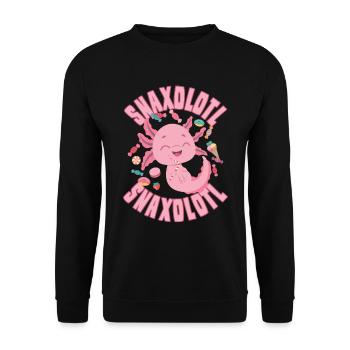 Sweet axolotl lover Mexican salamander - Unisex Sweatshirt - black - Front - Alina (178cm) & Michal (187cm)