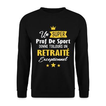 Prof de sport retraité cadeau drôle retraite - Sweat-shirt Unisexe - noir - Devant - Alina (178cm) & Michal (187cm)
