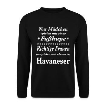 Havaneser Tshirt Havaneser Hund Shirt T-Shirt - Unisex Pullover - Schwarz - Vorne - Alina (178cm) & Michal (187cm)