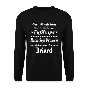 Briard Tshirt Briard Hund Shirt T-Shirt - Unisex Pullover - Schwarz - Vorne - Alina (178cm) & Michal (187cm)
