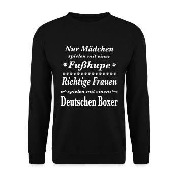 Deutscher Boxer Tshirt Deutscher Boxer Hund Shirt - Unisex Pullover - Schwarz - Vorne - Alina (178cm) & Michal (187cm)