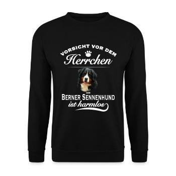 Berner Sennenhund - Vorsicht vor dem Herrchen - Unisex Pullover - Schwarz - Vorne - Alina (178cm) & Michal (187cm)