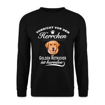 Golden Retriever - Golden Retriever Hund - Unisex Pullover - Schwarz - Vorne - Alina (178cm) & Michal (187cm)