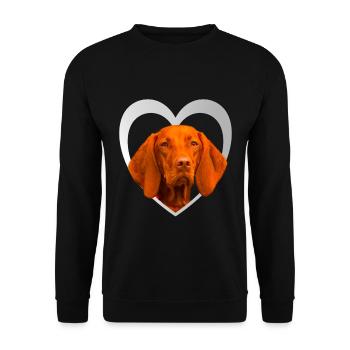 I Love my Vizsla - Herz Hund - Vizsla - Unisex Pullover - Schwarz - Vorne - Alina (178cm) & Michal (187cm)