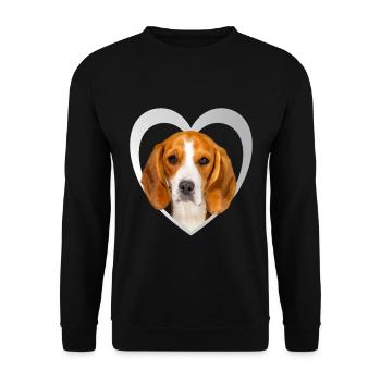 I Love My Beagle - HerzDesign - Beagle - Sweat-shirt Unisexe - noir - Devant - Alina (178cm) & Michal (187cm)