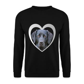 I Love my Labrador - Labrador Hunde - Unisex Pullover - Schwarz - Vorne - Alina (178cm) & Michal (187cm)