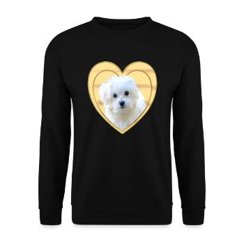 Maltese - Maltese Dog - Heart - Unisex Sweatshirt - black - Front - Alina (178cm) & Michal (187cm)