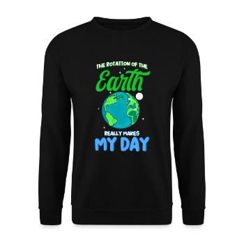 The rotation of the earth really makes my day - Unisex Sweatshirt - black - Front - Alina (178cm) & Michal (187cm)