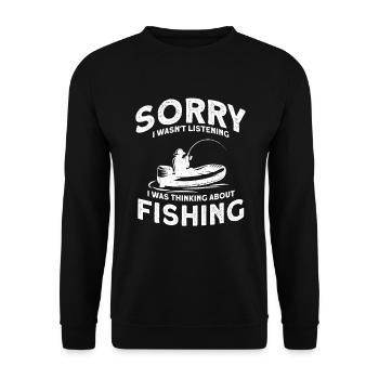 Cadeau de pêche pour les pêcheurs, les pêcheurs - Sweat-shirt Unisexe - noir - Devant - Alina (178cm) & Michal (187cm)