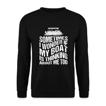 Bateau capitaine Pontoon bateau - Sweat-shirt Unisexe - noir - Devant - Alina (178cm) & Michal (187cm)