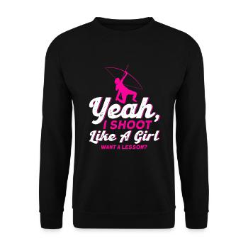 Archery Arrow Archer Archery - Unisex Sweatshirt - black - Front - Alina (178cm) & Michal (187cm)
