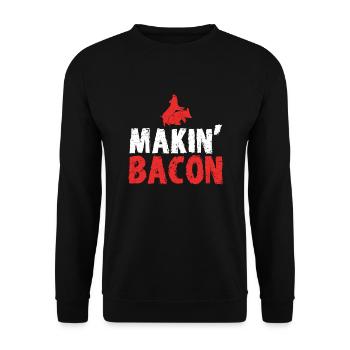 Bacon Geschenk Essen Bacon - Unisex Pullover - Schwarz - Vorne - Alina (178cm) & Michal (187cm)