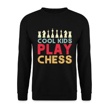 Chess Player Gift Chess Club Chess - Unisex Sweatshirt - black - Front - Alina (178cm) & Michal (187cm)