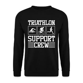 Triathlon Support Crew Schwimmen Radfahren Laufen - Unisex Pullover - Schwarz - Vorne - Alina (178cm) & Michal (187cm)