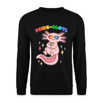 Axolotl Pride LGBTQ Pride Gift - Unisex Sweatshirt - black - Front - Alina (178cm) & Michal (187cm)