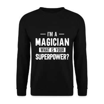 Magician Party Magic Tricks Performer Magician - Unisex Sweatshirt - black - Front - Alina (178cm) & Michal (187cm)