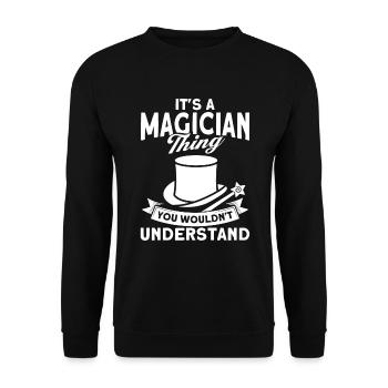 Magician Party Magic Tricks Performer Magician - Unisex Sweatshirt - black - Front - Alina (178cm) & Michal (187cm)