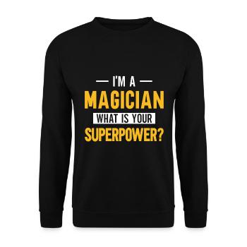 Magician Party Magic Tricks Performer Magician - Unisex Sweatshirt - black - Front - Alina (178cm) & Michal (187cm)