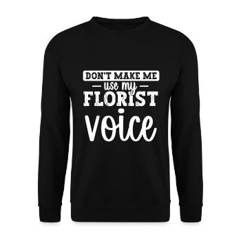 Florist Floristry Flowers Florist - Unisex Sweatshirt - black - Front - Alina (178cm) & Michal (187cm)
