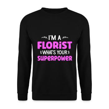 Florist Floristry Flowers Florist - Unisex Sweatshirt - black - Front - Alina (178cm) & Michal (187cm)