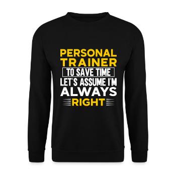 Fitness Workout Motivation Personal Trainer - Unisex Sweatshirt - black - Front - Alina (178cm) & Michal (187cm)
