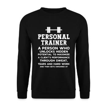 Fitness Workout Motivation Personal Trainer - Unisex Sweatshirt - black - Front - Alina (178cm) & Michal (187cm)