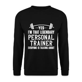 Fitness Workout Motivation Personal Trainer - Unisex Sweatshirt - black - Front - Alina (178cm) & Michal (187cm)