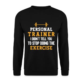 Fitness Workout Motivation Personal Trainer - Unisex Sweatshirt - black - Front - Alina (178cm) & Michal (187cm)
