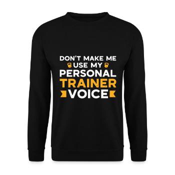 Fitness Workout Motivation Personal Trainer - Unisex Sweatshirt - black - Front - Alina (178cm) & Michal (187cm)