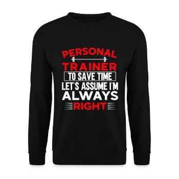 Fitness Workout Motivation Personal Trainer - Unisex Sweatshirt - black - Front - Alina (178cm) & Michal (187cm)
