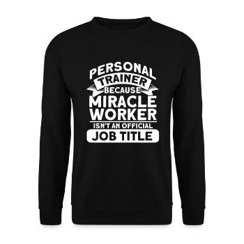 Fitness Workout Motivation Personal Trainer - Unisex Sweatshirt - black - Front - Alina (178cm) & Michal (187cm)