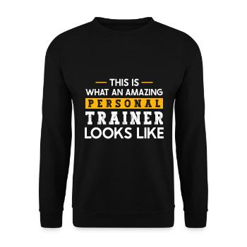 Fitness Workout Motivation Personal Trainer - Unisex Sweatshirt - black - Front - Alina (178cm) & Michal (187cm)