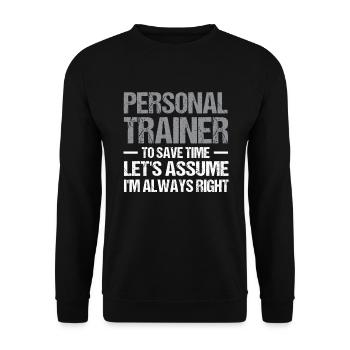 Fitness Workout Motivation Personal Trainer - Unisex Sweatshirt - black - Front - Alina (178cm) & Michal (187cm)
