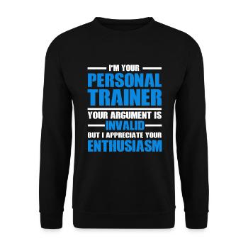 Fitness Workout Motivation Personal Trainer - Unisex Sweatshirt - black - Front - Alina (178cm) & Michal (187cm)