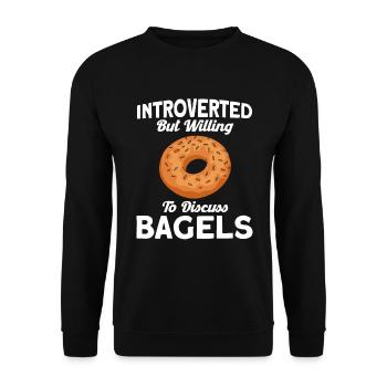 Bagel Food Gift Bagel - Unisex Sweatshirt - black - Front - Alina (178cm) & Michal (187cm)