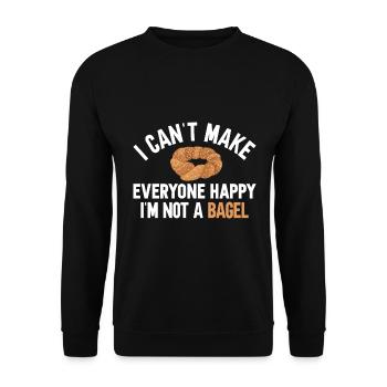 Bagel Food Gift Bagel - Unisex Sweatshirt - black - Front - Alina (178cm) & Michal (187cm)