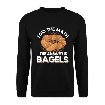 Bagel Food Gift Bagel - Unisex Sweatshirt - black - Front - Alina (178cm) & Michal (187cm)