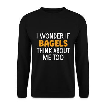Bagel Essen Geschenk Bagel - Unisex Pullover - Schwarz - Vorne - Alina (178cm) & Michal (187cm)