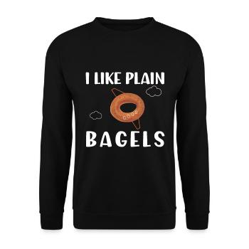 Bagel Food Gift Bagel - Unisex Sweatshirt - black - Front - Alina (178cm) & Michal (187cm)