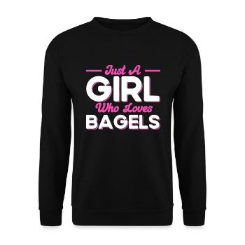 Bagel Food Gift Bagel - Unisex Sweatshirt - black - Front - Alina (178cm) & Michal (187cm)
