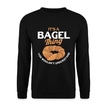 Bagel Essen Geschenk Bagel - Unisex Pullover - Schwarz - Vorne - Alina (178cm) & Michal (187cm)