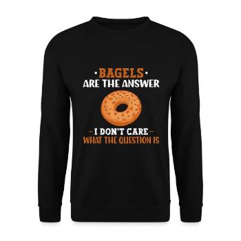 Bagel Essen Geschenk Bagel - Unisex Pullover - Schwarz - Vorne - Alina (178cm) & Michal (187cm)