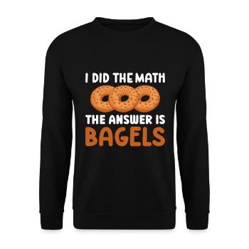 Bagel Essen Geschenk Bagel - Unisex Pullover - Schwarz - Vorne - Alina (178cm) & Michal (187cm)
