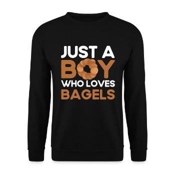 Bagel Essen Geschenk Bagel - Unisex Pullover - Schwarz - Vorne - Alina (178cm) & Michal (187cm)