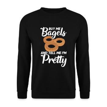 Bagel Food Gift Bagel - Unisex Sweatshirt - black - Front - Alina (178cm) & Michal (187cm)