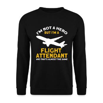 Personnel de cabine de l’hôtesse de l’air hôtesse de l’air - Sweat-shirt Unisexe - noir - Devant - Alina (178cm) & Michal (187cm)