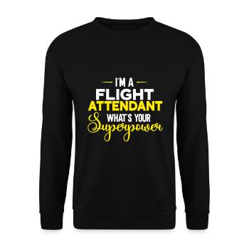 Personnel de cabine de l’hôtesse de l’air hôtesse de l’air - Sweat-shirt Unisexe - noir - Devant - Alina (178cm) & Michal (187cm)