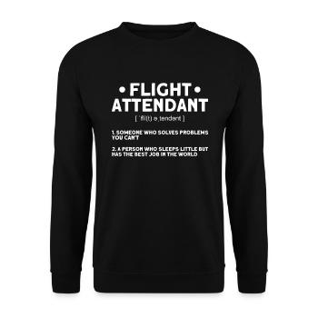 Personnel de cabine de l’hôtesse de l’air hôtesse de l’air - Sweat-shirt Unisexe - noir - Devant - Alina (178cm) & Michal (187cm)