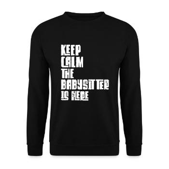 Babysitter Geschenk Babysitting Bester Babysitter - Unisex Pullover - Schwarz - Vorne - Alina (178cm) & Michal (187cm)